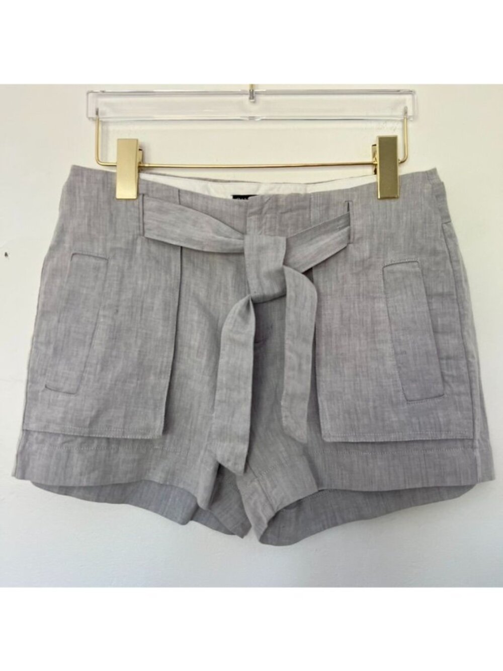 Banana Republic Women Sz 2 Linen Shorts Belted Preppy Euro Summer Old Money - Picture 2 of 13